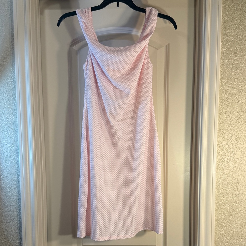 wild fable Light Pink Sleeveless Mini Dress with Draped Straps and Neck